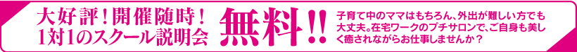 1対1のスクール説明会無料!!